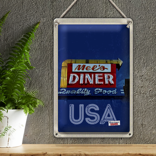 Blechschild Reise 20x30cm Amerika Mees Diner Restaurant Gericht