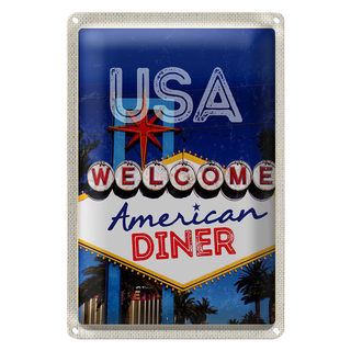 Blechschild Reise 20x30cm Amerika Los Angeles Spielhalle Party