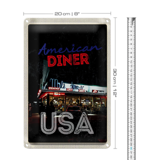 Blechschild Reise 20x30cm USA Diner Restaurant Lunch Dinner