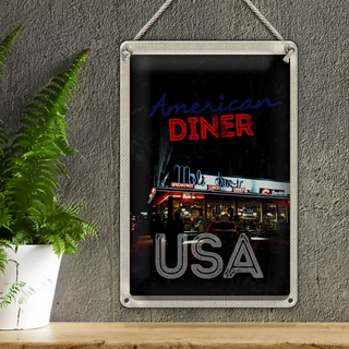 Blechschild Reise 20x30cm USA Diner Restaurant Lunch Dinner