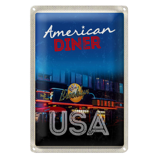 Blechschild Reise 20x30cm USA Broklyn Restaurant Diner Essen
