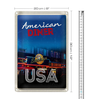 Blechschild Reise 20x30cm USA Broklyn Restaurant Diner Essen