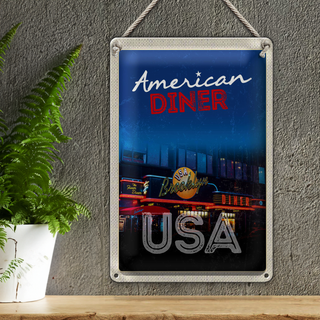 Blechschild Reise 20x30cm USA Broklyn Restaurant Diner Essen