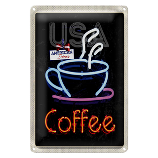 Blechschild Reise 20x30cm USA Amerika Kaffee Tee Kuchen Urlaub
