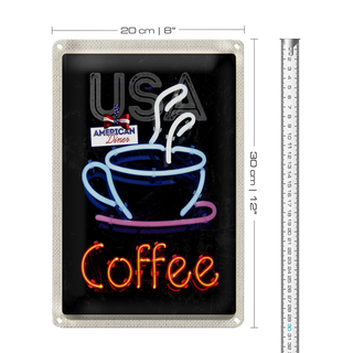 Blechschild Reise 20x30cm USA Amerika Kaffee Tee Kuchen Urlaub