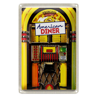 Blechschild Reise 20x30cm Amerika USA Musikbox Diner tanzen