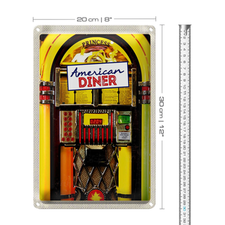 Blechschild Reise 20x30cm Amerika USA Musikbox Diner tanzen