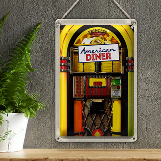 Blechschild Reise 20x30cm Amerika USA Musikbox Diner tanzen