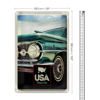 Blechschild Reise 20x30cm USA Amerika Auro Dynamic 88 blau