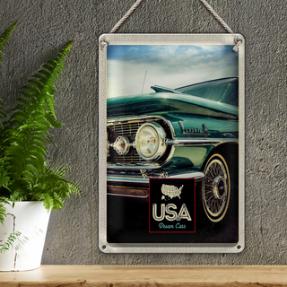 Blechschild Reise 20x30cm USA Amerika Auro Dynamic 88 blau