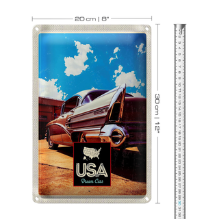 Blechschild Reise 20x30cm USA Amerika Auto 75 Oldtimer Urlaub