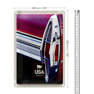 Blechschild Reise 20x30cm Amerika Oldtimer Dream Cars rot Urlaub