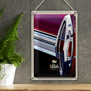Blechschild Reise 20x30cm Amerika Oldtimer Dream Cars rot Urlaub