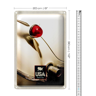 Blechschild Reise 20x30cm Amerika Oldtimer Amerika weiß Urlaub