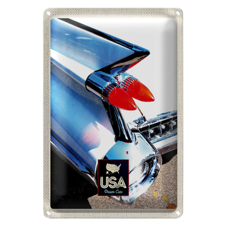 Blechschild Reise 20x30cm Amerika Oldtimer Lichter weiß