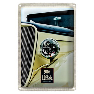 Blechschild Reise 20x30cm Amerika Oldtimer beige Lampe Urlaub