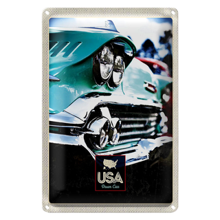 Blechschild Reise 20x30cm Amerika Oldtimer Amerika grün