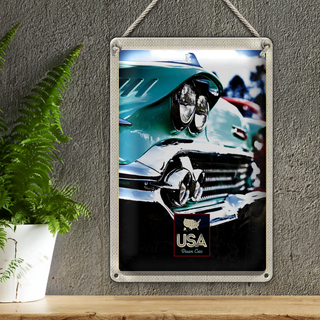 Blechschild Reise 20x30cm Amerika Oldtimer Amerika grün