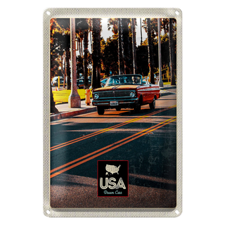 Blechschild Reise 20x30cm Amerika Oldtimer Straße Caprio rot