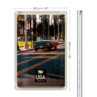 Blechschild Reise 20x30cm Amerika Oldtimer Straße Caprio rot