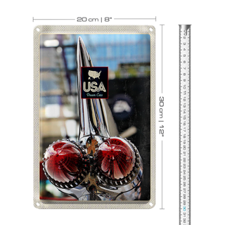 Blechschild Reise 20x30cm Amerika Oldtimer 90er silber PKW