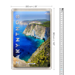 Blechschild Reise 20x30cm Zakynthos Greece Griechenland Meer
