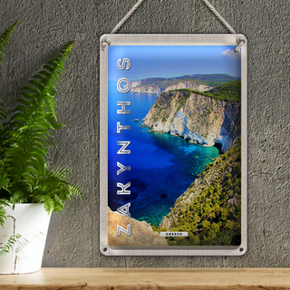 Blechschild Reise 20x30cm Zakynthos Greece Griechenland Meer