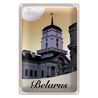 Blechschild Reise 20x30cm Belarus Architektur Gebäude Urlaub