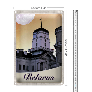 Blechschild Reise 20x30cm Belarus Architektur Gebäude Urlaub