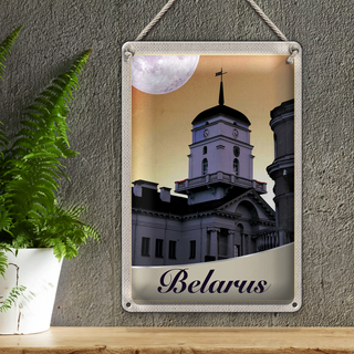 Blechschild Reise 20x30cm Belarus Architektur Gebäude Urlaub