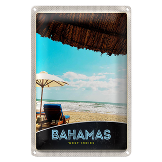 Blechschild Reise 20x30cm Bahamas west Indien Urlaub Sonne