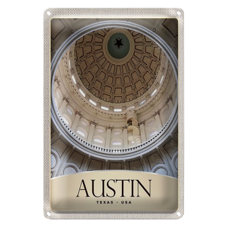 Blechschild Reise 20x30cm Austin Texas USA Amerika Architektur