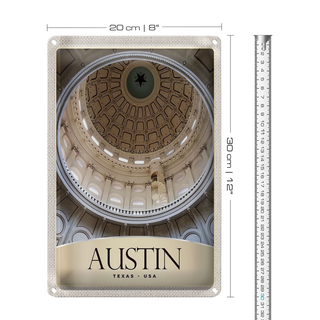 Blechschild Reise 20x30cm Austin Texas USA Amerika Architektur