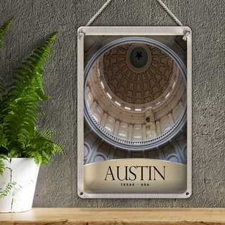 Blechschild Reise 20x30cm Austin Texas USA Amerika Architektur