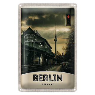 Blechschild Reise 20x30cm Berlin Deutschland Fernsehrturm 90er