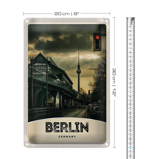 Blechschild Reise 20x30cm Berlin Deutschland Fernsehrturm 90er