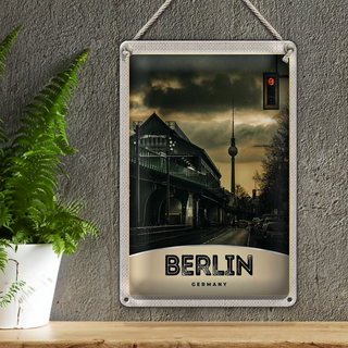Blechschild Reise 20x30cm Berlin Deutschland Fernsehrturm 90er