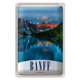Blechschild Reise 20x30cm Banaff Kanada Europa Meer Urlaub