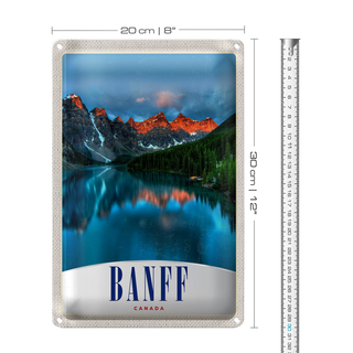 Blechschild Reise 20x30cm Banaff Kanada Europa Meer Urlaub