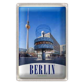 Blechschild Reise 20x30cm Berlin Deutschland Alexanderplatz