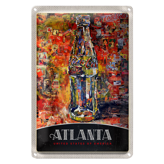 Blechschild Reise 20x30cm Antlanta Amerika Gemälde