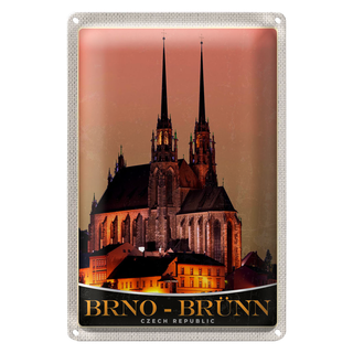 Blechschild Reise 20x30cm Brno-Brünn Tschechien Sehenswürdigkeit
