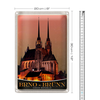 Blechschild Reise 20x30cm Brno-Brünn Tschechien Sehenswürdigkeit