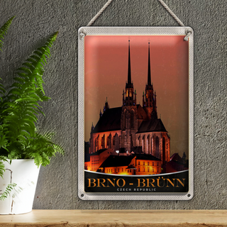 Blechschild Reise 20x30cm Brno-Brünn Tschechien Sehenswürdigkeit
