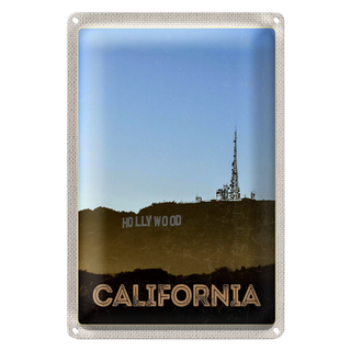 Blechschild Reise 20x30cm California Amerika Hollywood Star