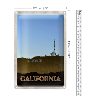 Blechschild Reise 20x30cm California Amerika Hollywood Star