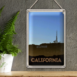 Blechschild Reise 20x30cm California Amerika Hollywood Star
