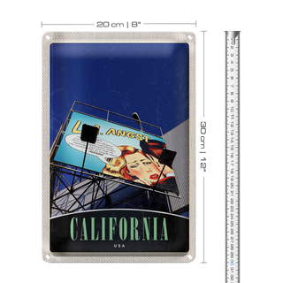 Blechschild Reise 20x30cm California Amerika USA Schauspieler