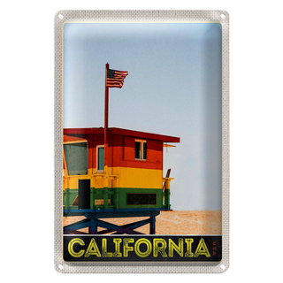 Blechschild Reise 20x30cm California Amerika Küste Strand Meer