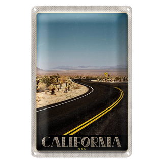 Blechschild Reise 20x30cm California Amerika Strand Straße Wüste